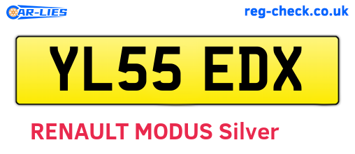 YL55EDX are the vehicle registration plates.
