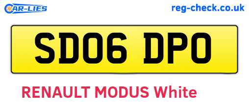 SD06DPO are the vehicle registration plates.