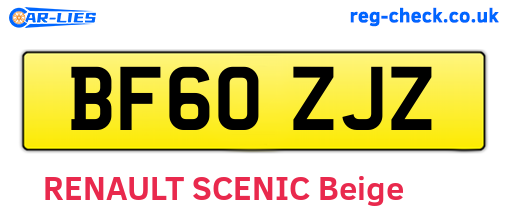 BF60ZJZ are the vehicle registration plates.