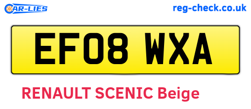 EF08WXA are the vehicle registration plates.