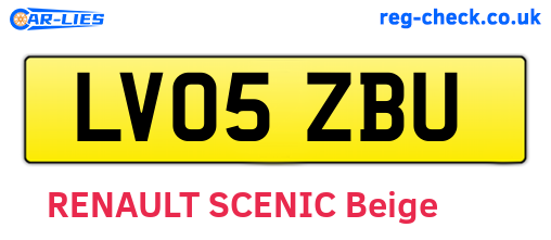 LV05ZBU are the vehicle registration plates.