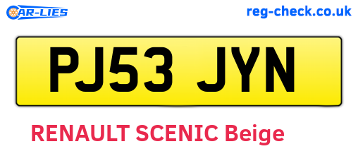 PJ53JYN are the vehicle registration plates.