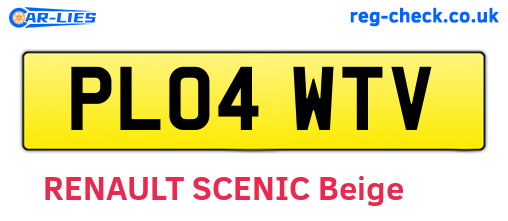 PL04WTV are the vehicle registration plates.