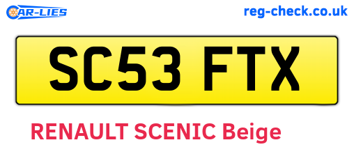 SC53FTX are the vehicle registration plates.