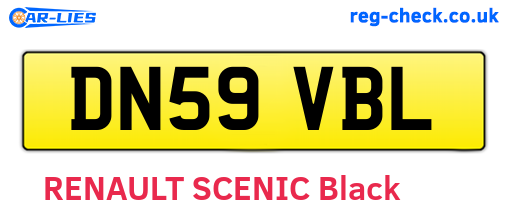 DN59VBL are the vehicle registration plates.