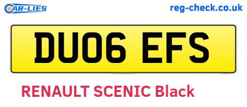 DU06EFS are the vehicle registration plates.