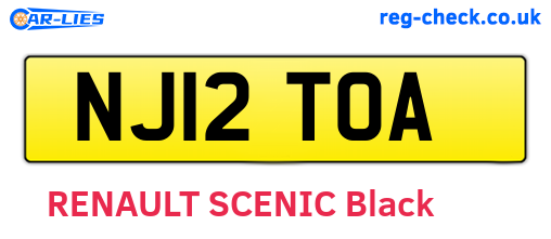 NJ12TOA are the vehicle registration plates.