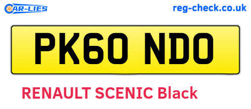 PK60NDO are the vehicle registration plates.