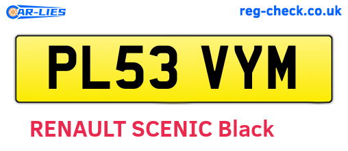 PL53VYM are the vehicle registration plates.