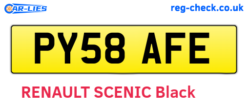 PY58AFE are the vehicle registration plates.