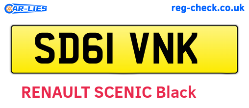 SD61VNK are the vehicle registration plates.