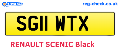 SG11WTX are the vehicle registration plates.