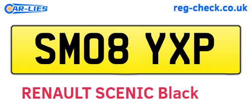 SM08YXP are the vehicle registration plates.