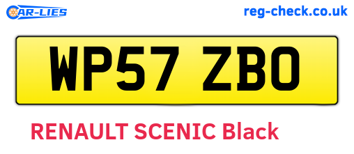 WP57ZBO are the vehicle registration plates.