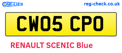 CW05CPO are the vehicle registration plates.