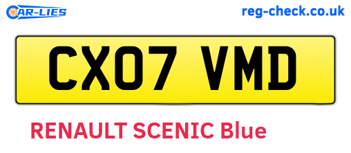 CX07VMD are the vehicle registration plates.
