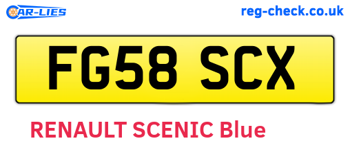 FG58SCX are the vehicle registration plates.