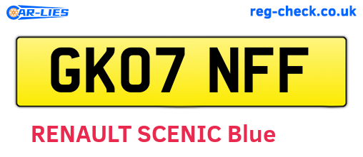 GK07NFF are the vehicle registration plates.