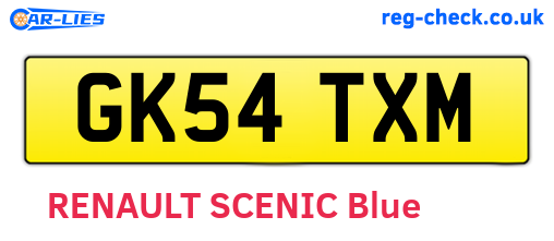 GK54TXM are the vehicle registration plates.