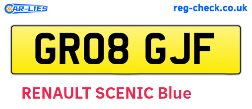 GR08GJF are the vehicle registration plates.