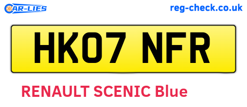 HK07NFR are the vehicle registration plates.