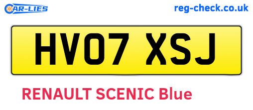 HV07XSJ are the vehicle registration plates.