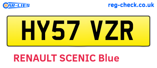 HY57VZR are the vehicle registration plates.