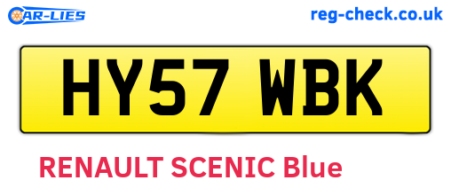 HY57WBK are the vehicle registration plates.