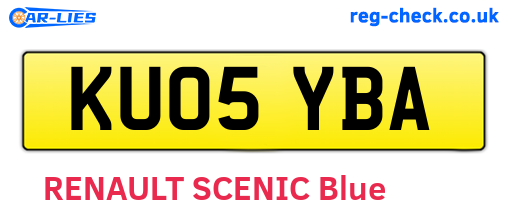 KU05YBA are the vehicle registration plates.