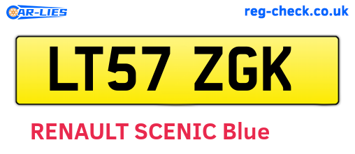 LT57ZGK are the vehicle registration plates.