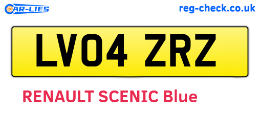 LV04ZRZ are the vehicle registration plates.