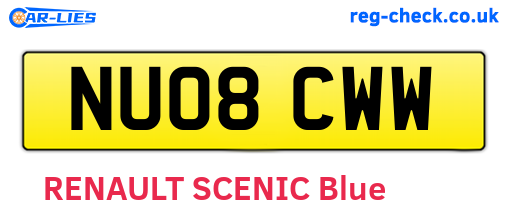 NU08CWW are the vehicle registration plates.