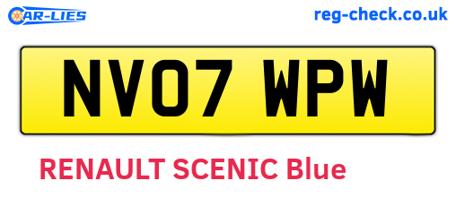 NV07WPW are the vehicle registration plates.