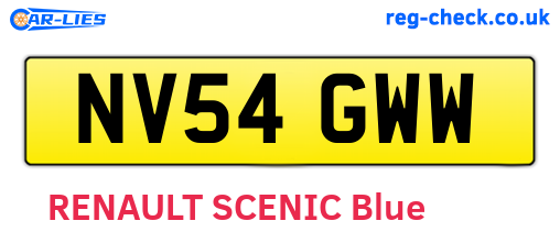 NV54GWW are the vehicle registration plates.