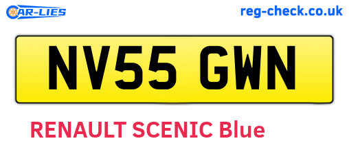 NV55GWN are the vehicle registration plates.