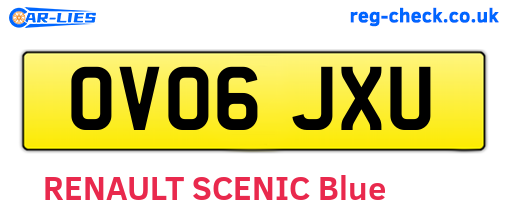 OV06JXU are the vehicle registration plates.