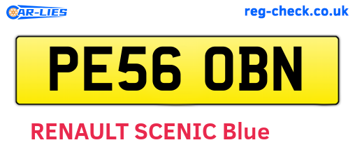 PE56OBN are the vehicle registration plates.