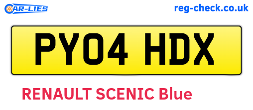 PY04HDX are the vehicle registration plates.