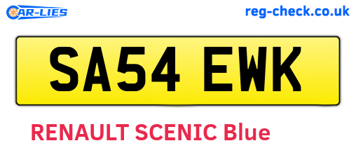 SA54EWK are the vehicle registration plates.