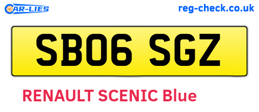 SB06SGZ are the vehicle registration plates.