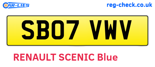 SB07VWV are the vehicle registration plates.