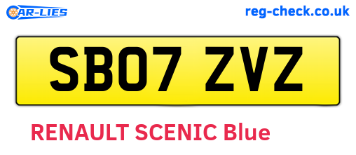 SB07ZVZ are the vehicle registration plates.