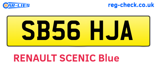 SB56HJA are the vehicle registration plates.