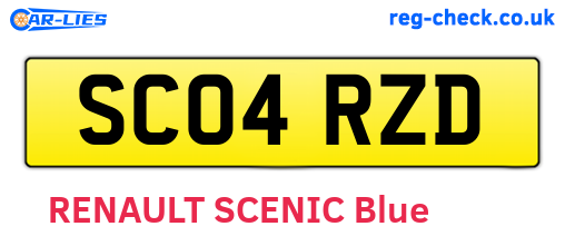 SC04RZD are the vehicle registration plates.