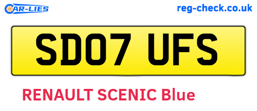 SD07UFS are the vehicle registration plates.