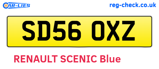 SD56OXZ are the vehicle registration plates.