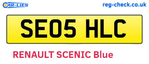 SE05HLC are the vehicle registration plates.