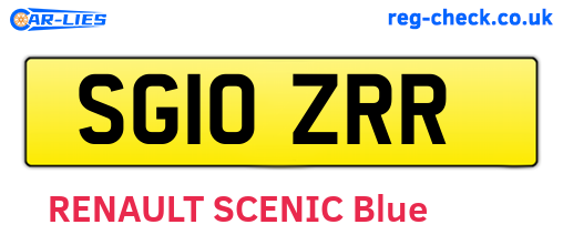 SG10ZRR are the vehicle registration plates.