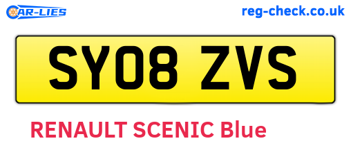 SY08ZVS are the vehicle registration plates.
