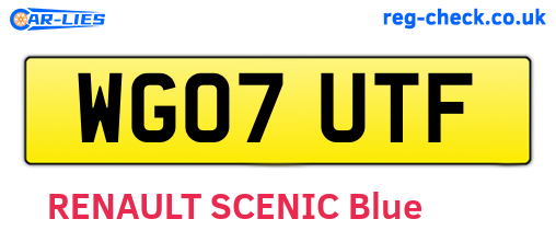 WG07UTF are the vehicle registration plates.